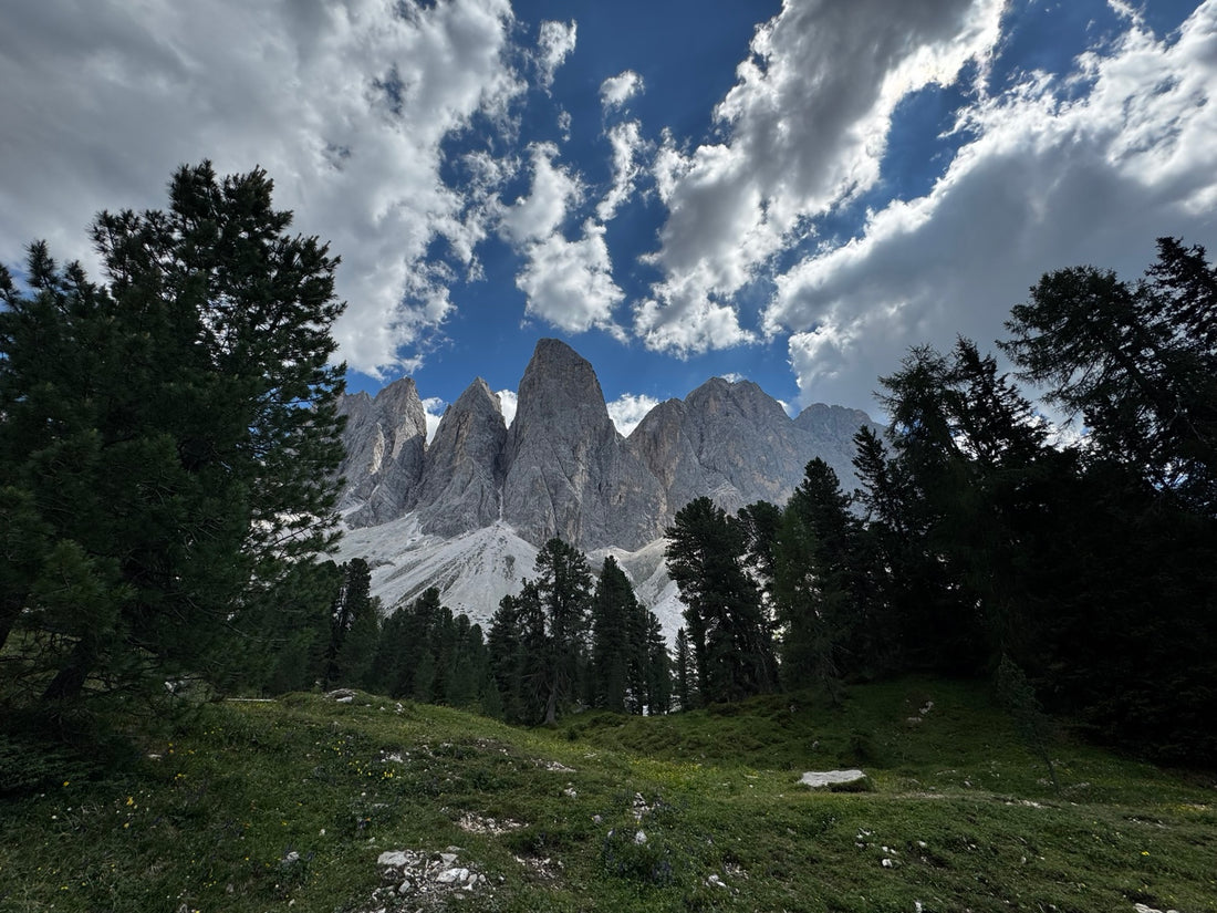 Dramatic Dolomites mountain landscape on a European overland trip